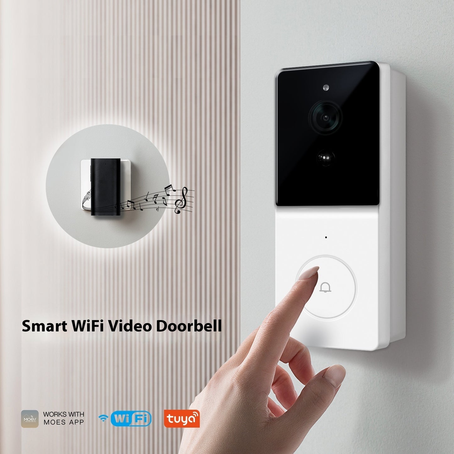 Smart Home WiFi Video Doorbell Camera Two-way Audio Intercom