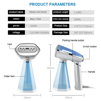 Travel Iron Hand-Held Garment Steamer Set