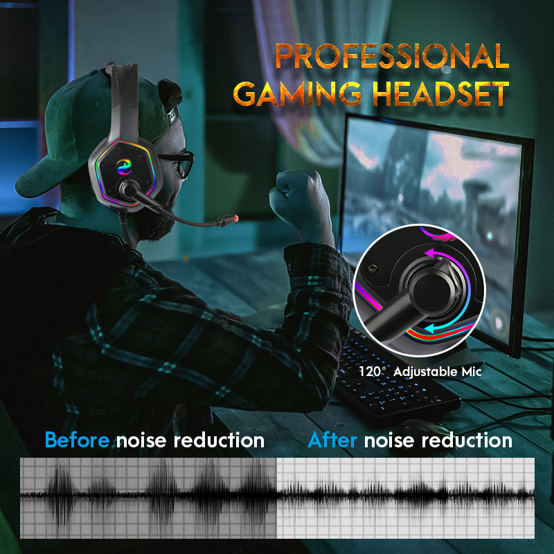 Gaming 3D Sound Effect gameheadset Noise Canceling Headphones