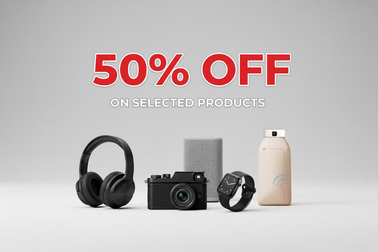 50% Off Selected Products Banner